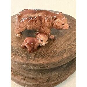 Retired Hagen Renaker Grizzly Bear Mama Grizzly Cub